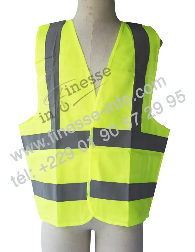 Gilet_chantier_4 bandes_vert_fluo