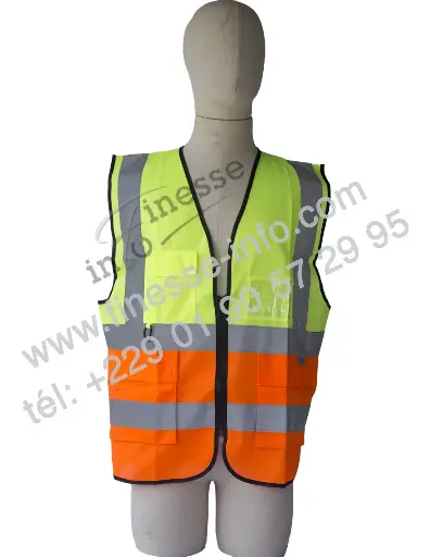 Gilet de chantier à poche jaune orange