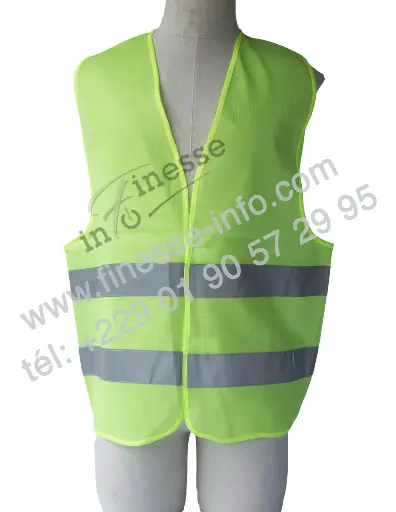 Gilet 1001_BN vert fluo mannequin(vu de côté)